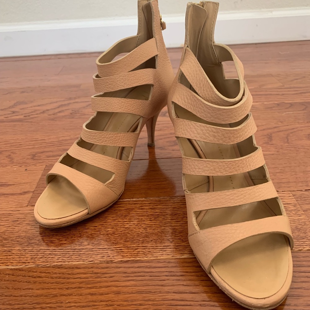 Giuseppe Zanotti Nude Leather Strappy Heels